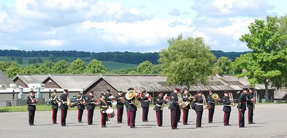 The band in position