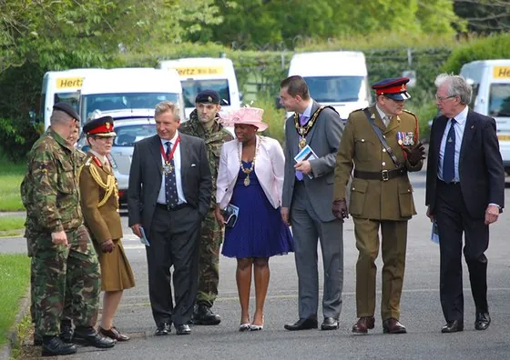 Guests and officers arrive for the parade